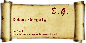 Dobos Gergely névjegykártya